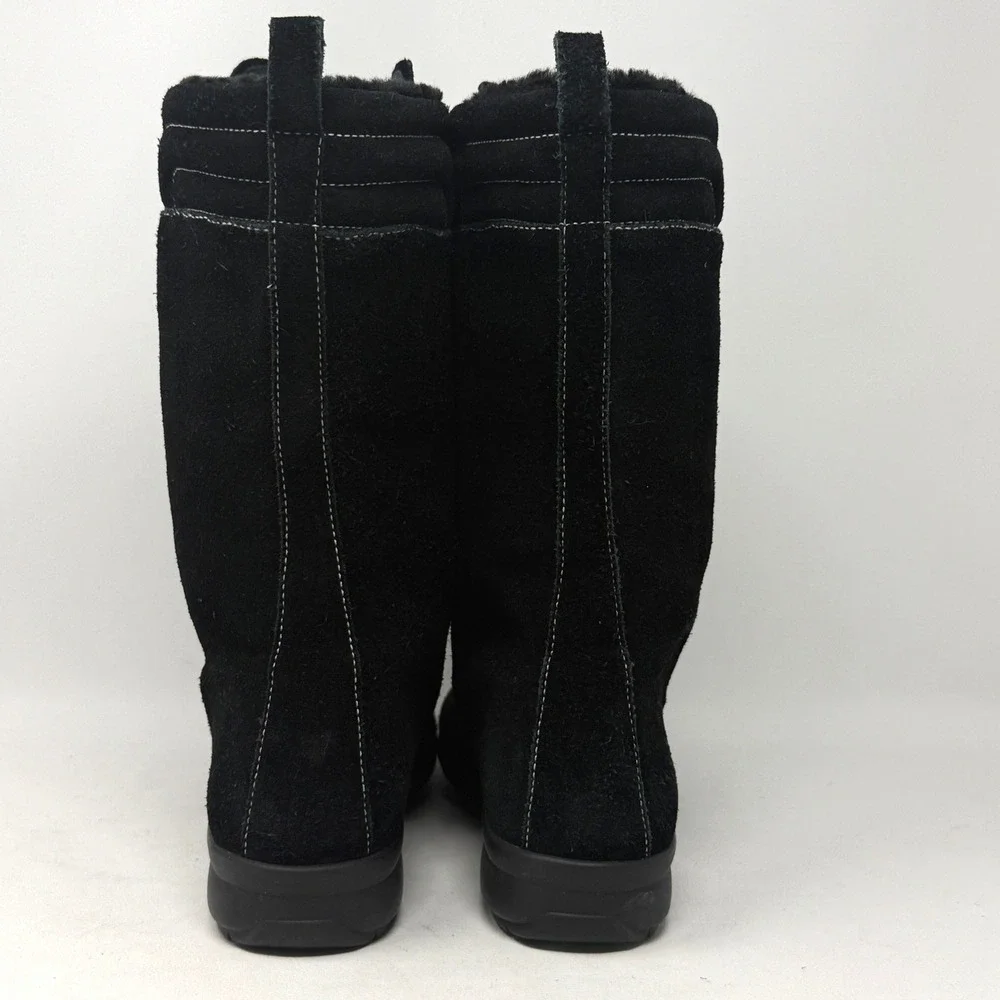 Cole Haan Mardi Womens Moc Toe Black Suede Leather Boot Boho Hipster Money 8B
